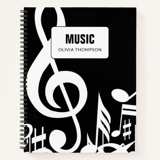 Zwart-witmuziek Lesson Composition Book Notitieboek (Voorkant)