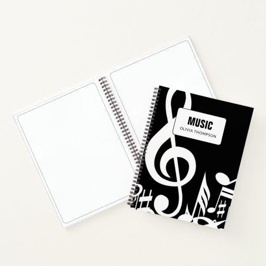 Zwart-witmuziek Lesson Composition Book Notitieboek (Binnen)