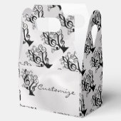 Zwart-witmuziek Treble Clef Tree Gable Box Bedankdoosjes (Geopend)