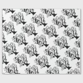 Zwart-witmuziek Treble Clef Tree Paper Cadeaupapier (Vlak)