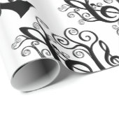 Zwart-witmuziek Treble Clef Tree Paper Cadeaupapier (Rol Hoek)