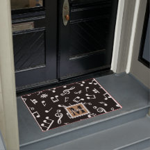 Zwart-witmuzieknoot Musiciaanse monogram