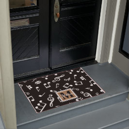 Zwart-witmuzieknoot Musiciaanse monogram Deurmat