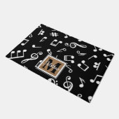 Zwart-witmuzieknoot Musiciaanse monogram Deurmat (Schuin)