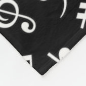 Zwart-witmuzieknoot Musiciaanse monogram Fleece Deken (Hoek)