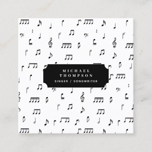 Zwart-witnoot Symbool QR Code Vierkante Visitekaartje (Voorkant)