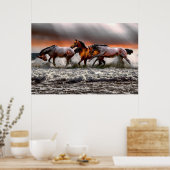 Zwart witpaard Monochrome Afbeelding Canvas Poster (Keuken)