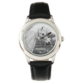 Zwart-witpaardenmeisjes Horloge