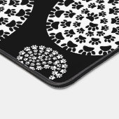 Zwart-witpagina Paw Paisley Print Bureaumat (Hoek)