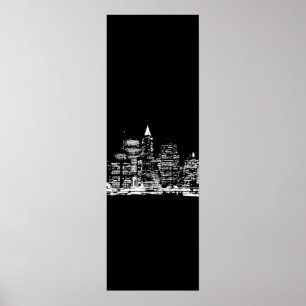Zwart-witpanoramisch New York City Poster