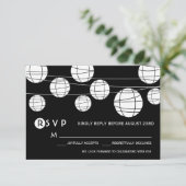 Zwart-witpapier lantaarns RSVP-Kaart RSVP Kaartje (Staand voorkant)