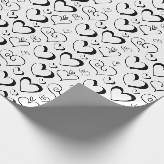 Zwart-witpapier met korte omloop cadeaupapier (Hoek)