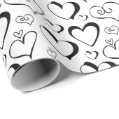 Zwart-witpapier met korte omloop cadeaupapier (Rol Hoek)