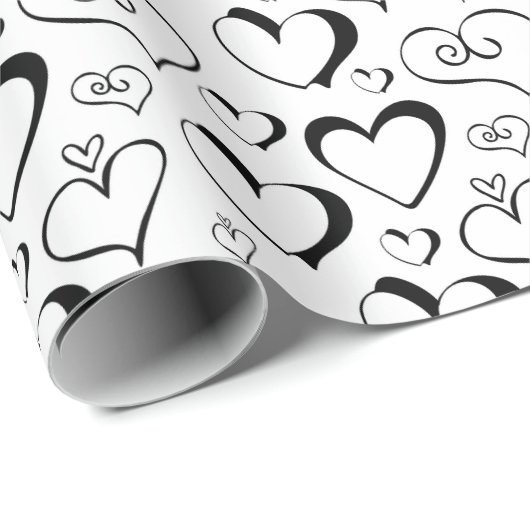 Zwart-witpapier met korte omloop cadeaupapier (Rol Hoek)