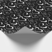 Zwart-witpapier met korte omloop cadeaupapier (Hoek)