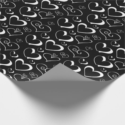 Zwart-witpapier met korte omloop cadeaupapier (Hoek)