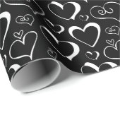 Zwart-witpapier met korte omloop cadeaupapier (Rol Hoek)