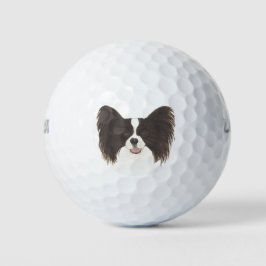 Zwart-witpapierhond Golfballen