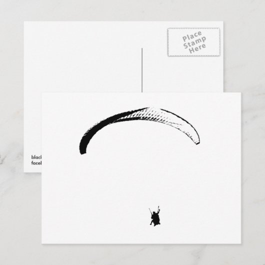 Zwart-witparachute - Briefkaart (Voorkant / Achterkant)