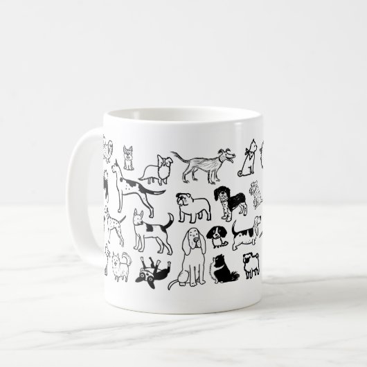 Zwart-witpatroon | Cool Canine Lover's Koffiemok (Voorkant links)