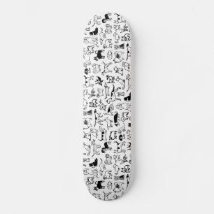Zwart-witpatroon Cool Canine Lover's Persoonlijk Skateboard