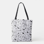 Zwart-witpatroon | Cool Canine Lover's Tote Bag (Achterkant)