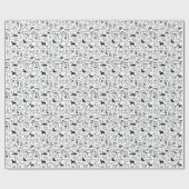 Zwart-witpatroon | Cute Canine Lover's Cadeaupapier (Vlak)