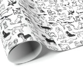 Zwart-witpatroon | Cute Canine Lover's Cadeaupapier (Rol Hoek)