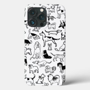 Zwart-witpatroon   Cute Canine Lover's Case-Mate iPhone Case