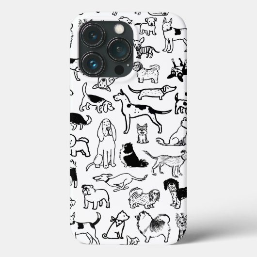 Zwart-witpatroon | Cute Canine Lover's Case-Mate iPhone Case (Achterkant)