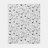 Zwart-witpatroon | Cute Canine Lover's Fleece Deken (Voorkant)