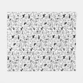 Zwart-witpatroon | Cute Canine Lover's Fleece Deken (Voorkant (Horizontaal))