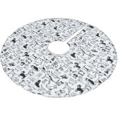 Zwart-witpatroon | Cute Canine Lover's Kerstboom Rok (Gekanteld)