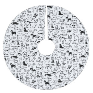 Zwart-witpatroon   Cute Canine Lover's Kerstboom Rok