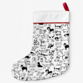 Zwart-witpatroon | Cute Canine Lover's Kleine Kerstsok (Achterkant)