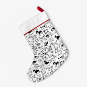 Zwart-witpatroon | Cute Canine Lover's Kleine Kerstsok (Achterkant (Hangend))