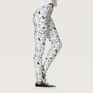 Zwart-witpatroon   Cute Canine Lover's Leggings