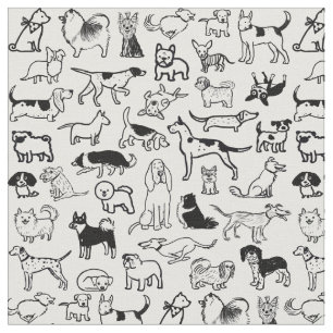 Zwart-witpatroon   Cute Canine Lover's Stof