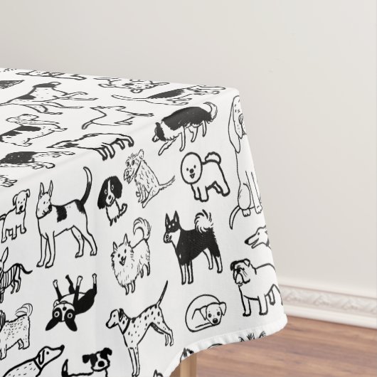 Zwart-witpatroon | Cute Canine Lover's Tafelkleed (Voorbeeld)