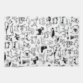 Zwart-witpatroon | Cute Canine Lover's Theedoek (Horizontaal)