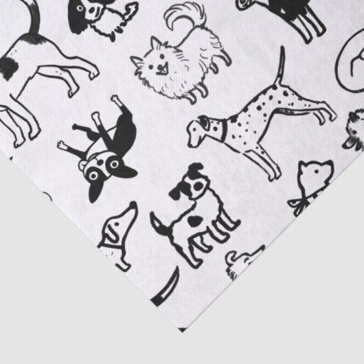 Zwart-witpatroon | Cute Canine Lover's Tissuepapier (Detail)