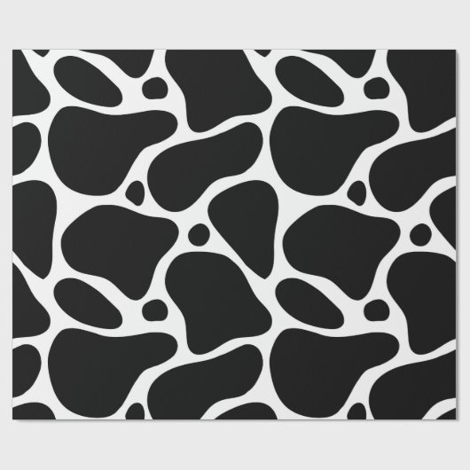 Zwart-witpatroon Giraffe Cadeaupapier (Vlak)