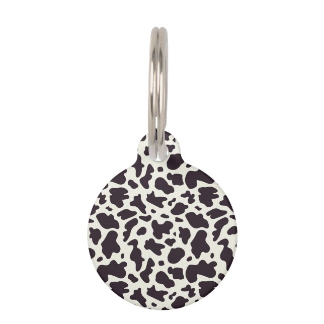 Zwart-witpatroon Koe afdrukken Huisdierpenning (Voorkant)