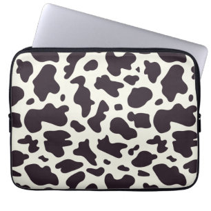 Zwart-witpatroon Koe afdrukken Laptop Sleeve