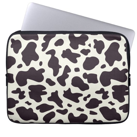 Zwart-witpatroon Koe afdrukken Laptop Sleeve (Voorkant)