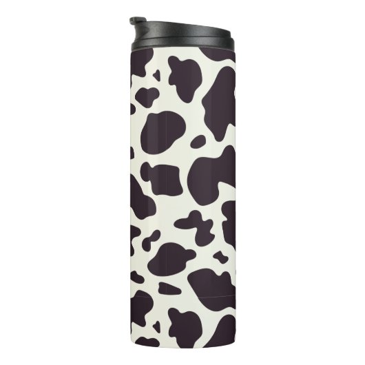 Zwart-witpatroon Koe afdrukken Thermosbeker (Geroteerd rechts)