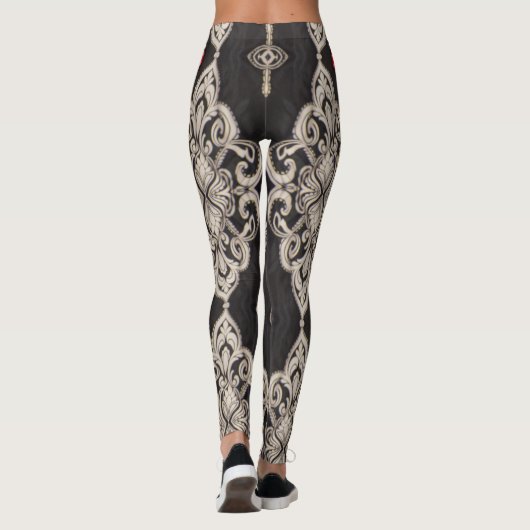 Zwart-witpatroon leggings (Achterkant)
