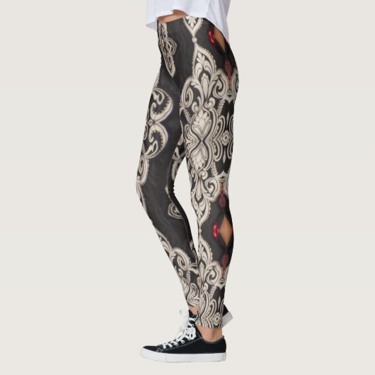 Zwart-witpatroon leggings (Links)