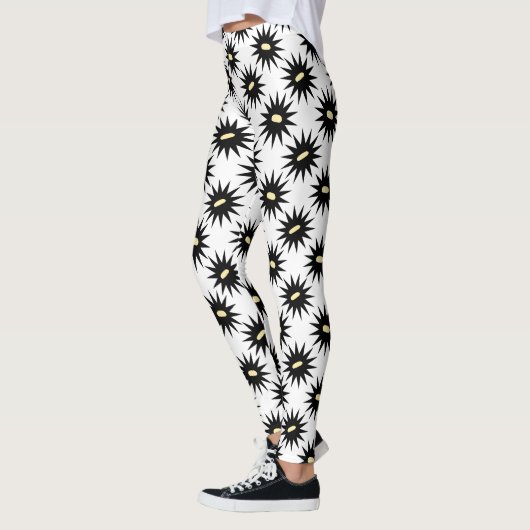 Zwart-witpatroon leggings (Links)
