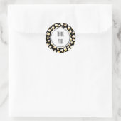 Zwart-witpatroon, speciaal aangepast ronde sticker (Tas)